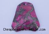 NGP245 38*47mm dyed golden turquoise & pyrite gemstone pendants