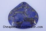 NGP247 42*44mm dyed golden turquoise & pyrite gemstone pendants