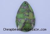 NGP248 30*49mm dyed golden turquoise & pyrite gemstone pendants