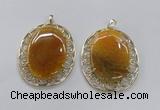 NGP2755 50*60mm oval agate gemstone pendants wholesale