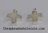 NGP3170 25*26mm - 27*28mm cross druzy agate pendants wholesale