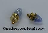 NGP3252 15*30mm - 18*35mm faceted bullet crazy lace agate pendants