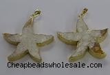NGP3520 48*50mm starfish fossil coral pendants wholesale