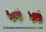 NGP3699 18*30mm - 22*35mm elephant druzy agate gemstone pendants