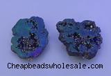 NGP3721 28*35mm - 40*45mm freeform plated druzy agate pendants