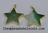 NGP3740 35*35mm star agate gemstone pendants wholesale