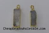 NGP3791 10*30mm - 12*35mm rectangle druzy agate pendants