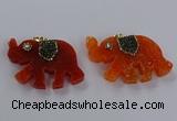 NGP3861 30*45mm - 35*50mm elephant agate pendants wholesale