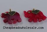 NGP3873 30*45mm - 35*50mm elephant agate gemstone pendants