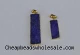 NGP3944 10*25mm - 12*45mm rectangle druzy agate pendants wholesale