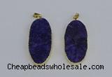 NGP3964 22*45mm - 25*50mm oval druzy agate pendants wholesale