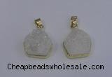 NGP4008 15*16mm freeform druzy quartz gemstone pendants