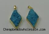 NGP4077 25*35mm - 28*40mm diamond druzy quartz pendants