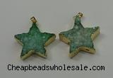 NGP4095 30*32mm - 32*35mm star druzy quartz pendants wholesale