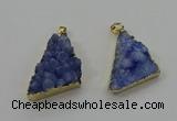 NGP4106 22*35mm - 24*40mm triangle druzy quartz pendants wholesale