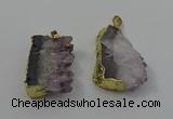 NGP4143 25*30mm - 30*35mm freeform druzy amethyst pendants