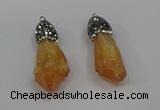 NGP4286 10*30mm - 15*45mmmm nuggets plated quartz pendants