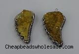 NGP4314 20*40mm - 25*50mm wing-shaped druzy quartz pendants