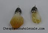 NGP4326 18*35mm - 20*40mm nuggets druzy citrine pendants