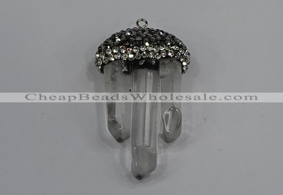NGP4332 22*30mm - 25*35mm sticks white crystal pendants