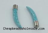 NGP4505 9*50mm - 9*55mm horn blue turquoise pendants wholesale