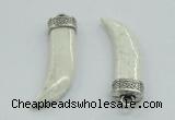 NGP4510 12*50mm - 12*55mm horn white turquoise pendants wholesale