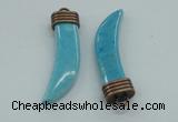 NGP4517 12*50mm - 12*55mm horn blue turquoise pendants wholesale