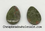 NGP5533 35*55mm flat teardrop unakite gemstone pendants