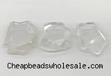 NGP5841 35*55mm - 45*65mm faceted freeform white crystal pendants