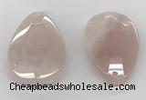 NGP5847 35*55mm faceted flat teardrop rose quartz pendants wholesale