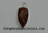 NGP6113 12*35mm - 15*40mm arrowhead red rabbit hair pendants