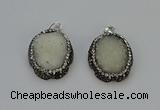 NGP6140 25*35mm freeform durzy quartz pendants wholesale