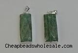 NGP6186 14*30mm - 15*38mm faceted rectangle amazonite pendants
