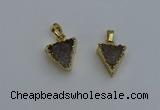 NGP6322 14*15mm - 15*16mm triangle agate gemstone pendants