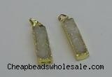 NGP6378 10*40mm - 11*42mm rectangle druzy agate pendants