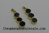 NGP6535 10*32mm druzy agate gemstone pendants wholesale