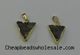 NGP6548 18*20mm - 20*25mm triangle druzy agate gemstone pendants