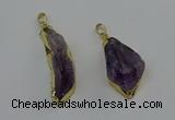 NGP6602 15*50mm - 25*45mm freeform druzy amethyst pendants