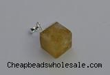 NGP6783 15*22mm cube citrine gemstone pendants wholesale
