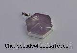 NGP6825 24*25mm hexagon light amethyst gemstone pendants wholesale
