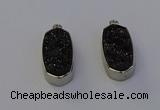 NGP6902 10*22mm - 12*25mm freeform plated druzy quartz pendants
