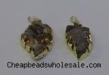 NGP6945 22*35mm - 30*45mm leaf druzy agate pendants wholesale