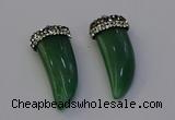 NGP6979 12*40mm - 15*45mm horn green aventurine pendants wholesale