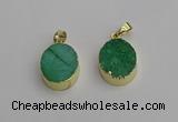 NGP7200 15*20mm oval druzy quartz pendants wholesale