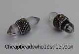 NGP7205 15*40mm sticks white crystal pendants wholesale