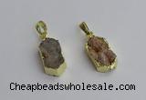 NGP7301 10*20mm freeform druzy agate pendants wholesale