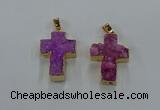NGP8535 22*30mm - 25*35mm cross druzy agate pendants wholesale