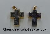 NGP8540 22*30mm - 25*35mm cross druzy agate pendants wholesale