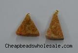 NGP8575 18*25mm - 25*40mm triangle druzy agate pendants wholesale