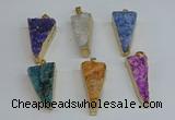NGP8602 13*40mm - 20*35mm triangle druzy agate pendants wholesale
